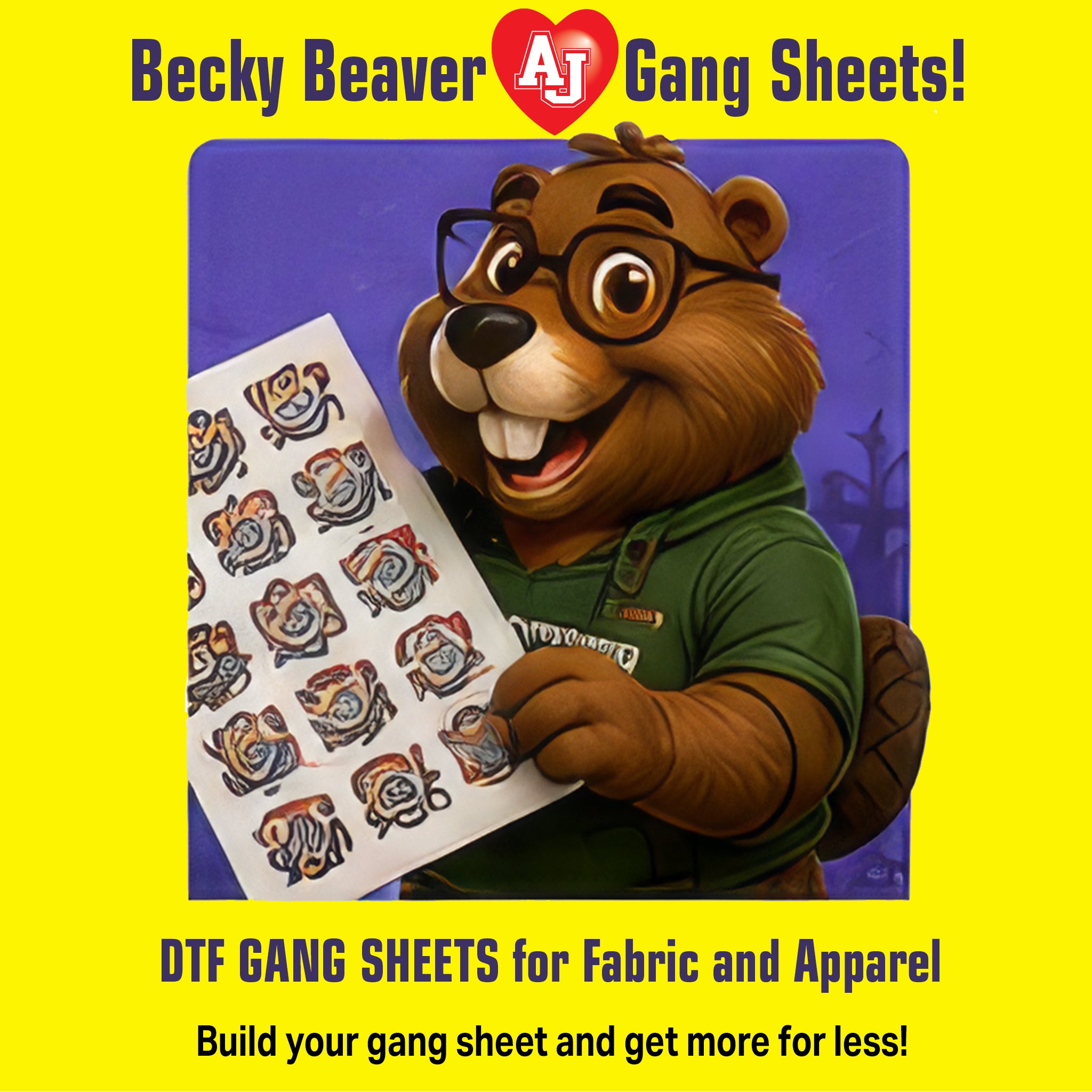 Gang Sheet, DTF Transfer – 25 Inch Wide